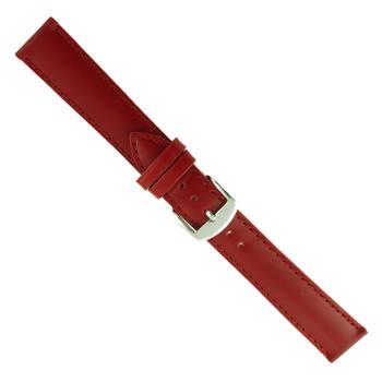 Rochet Key West ko læderurrem i Rød, 12 mm bred, 195 mm lang og med sølv eller guld spænde 